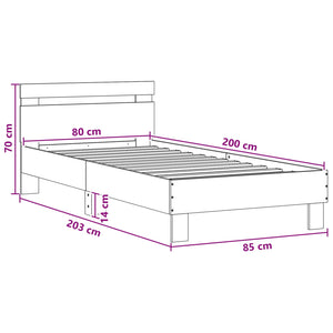 Κρεβάτι με φωτισμό LED Sonoma Δρυς 80 x 200 cm - Pakobazaar
