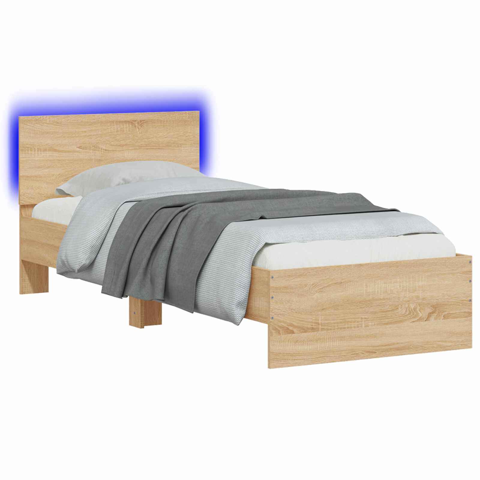 Κρεβάτι με φωτισμό LED Sonoma Δρυς 80 x 200 cm - Pakobazaar