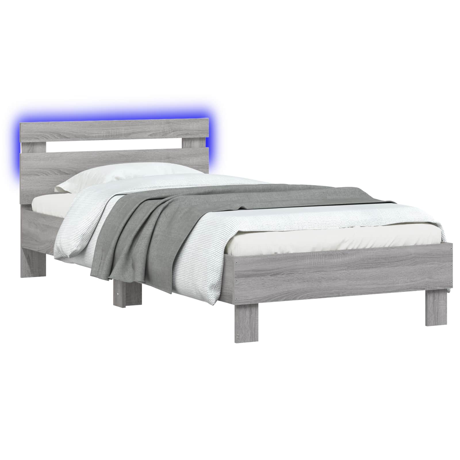 Κρεβάτι με φωτισμό LED Γκρι Sonoma 80 x 200 cm - Pakobazaar