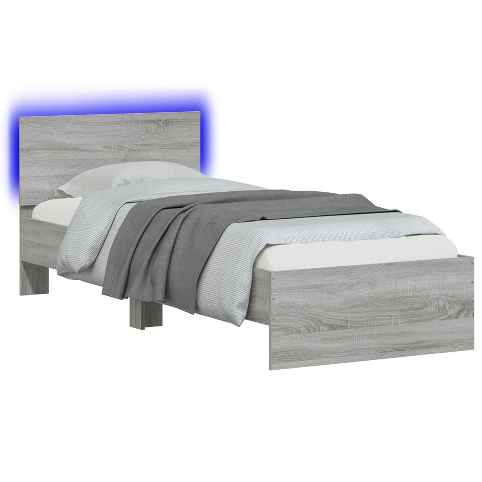 Κρεβάτι με φωτισμό LED Γκρι Sonoma 80 x 200 cm - Pakobazaar