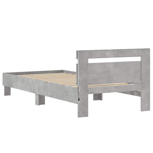 Κρεβάτι με φωτισμό LED Γκρι Σκυροδέματος 80 x 200 cm - Pakobazaar