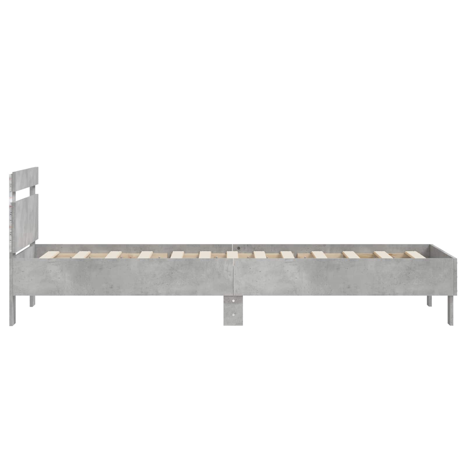 Κρεβάτι με φωτισμό LED Γκρι Σκυροδέματος 80 x 200 cm - Pakobazaar