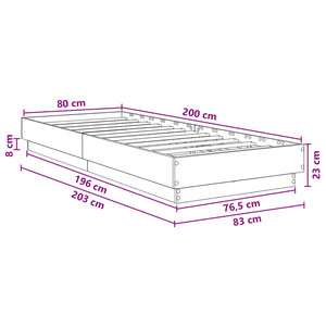 Κρεβάτι με φωτισμό LED Sonoma Δρυς 80 x 200 cm - Pakobazaar