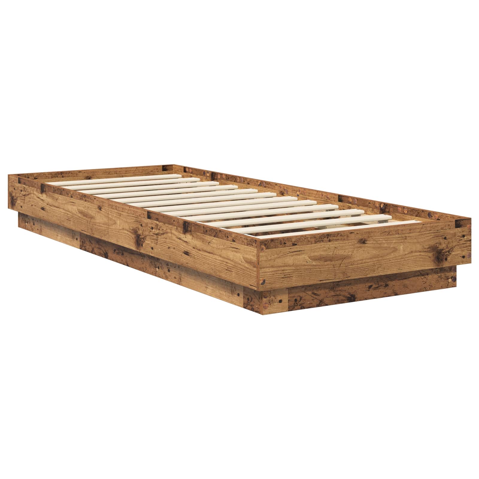 Κρεβάτι με φωτισμό LED Παλαιωμένο ξύλο 80 x 200 cm - Pakobazaar