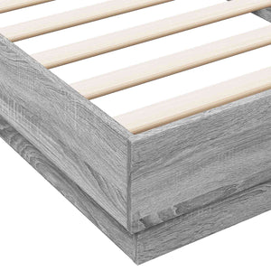 Κρεβάτι με φωτισμό LED Γκρι Sonoma 80 x 200 cm - Pakobazaar