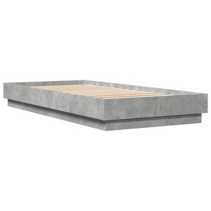 Κρεβάτι με φωτισμό LED Γκρι Σκυροδέματος 80 x 200 cm - Pakobazaar