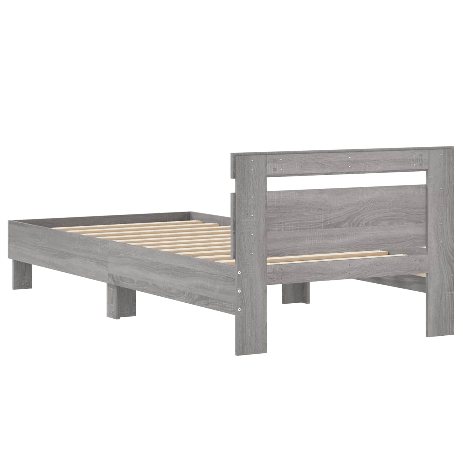 Κρεβάτι με Κεφαλάρι Γκρι Sonoma 80 x 200 cm Επεξεργασμένο Ξύλο - Pakobazaar