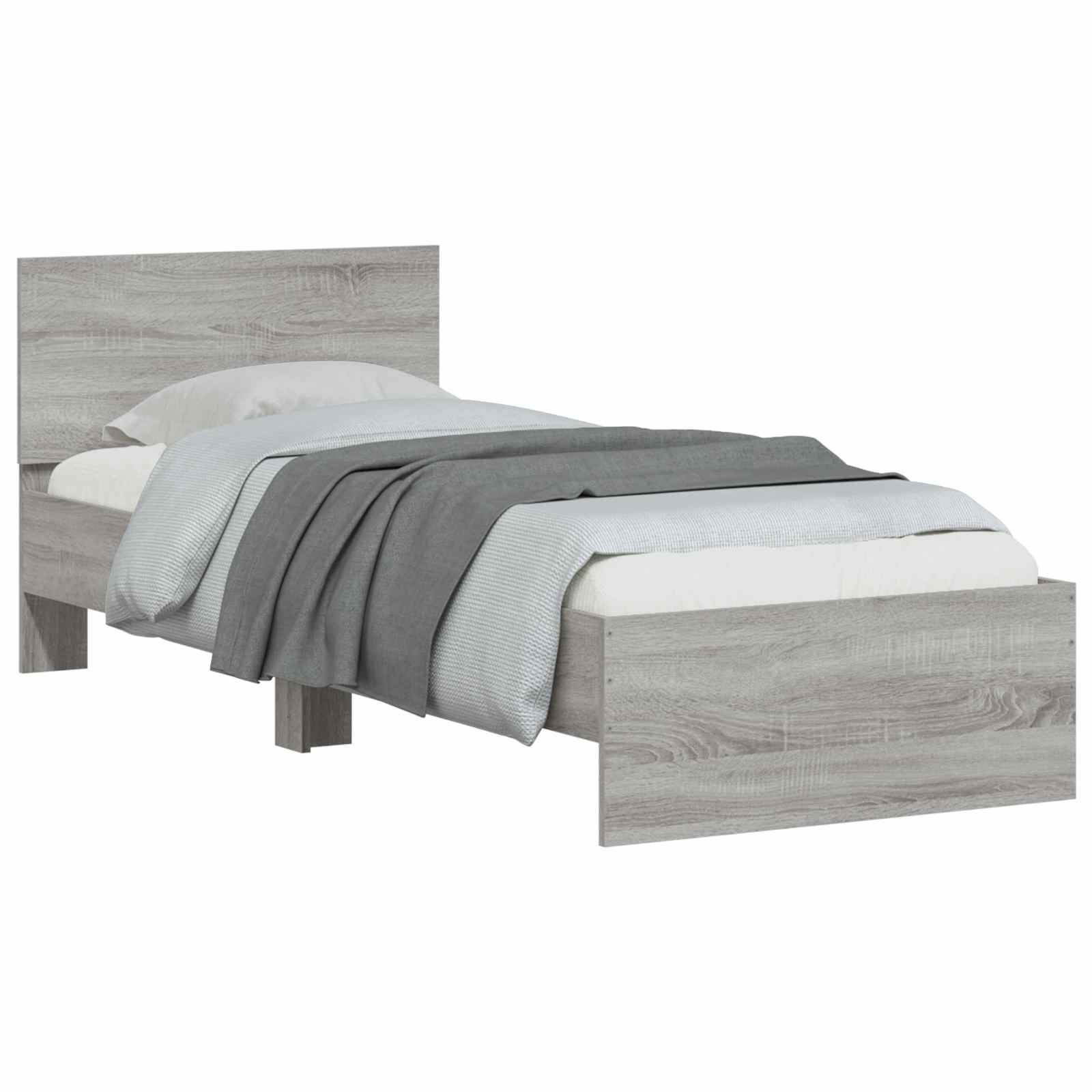Κρεβάτι με Κεφαλάρι Γκρι Σονομά 80 x 200 cm - Pakobazaar