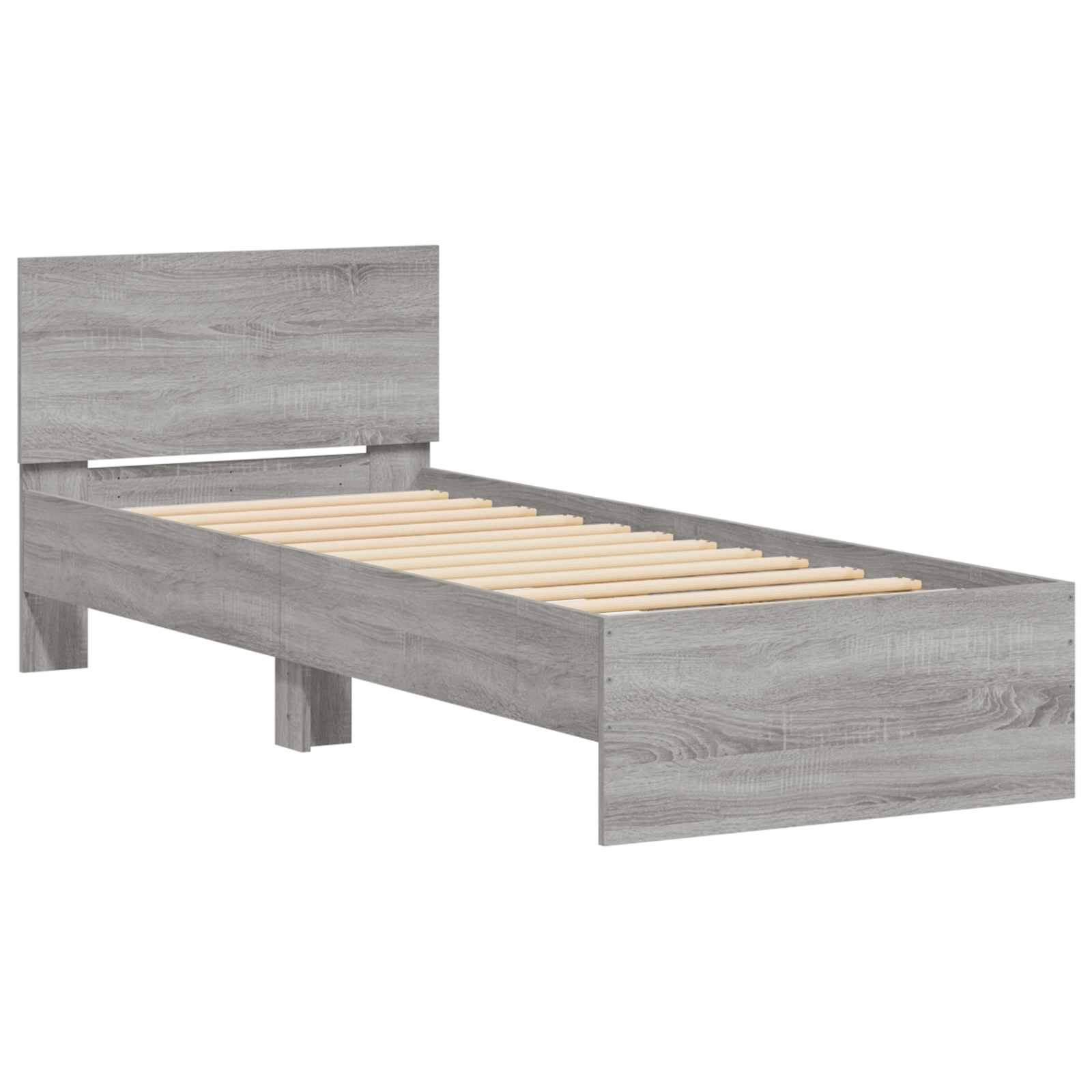 Κρεβάτι με Κεφαλάρι Γκρι Σονομά 80 x 200 cm - Pakobazaar