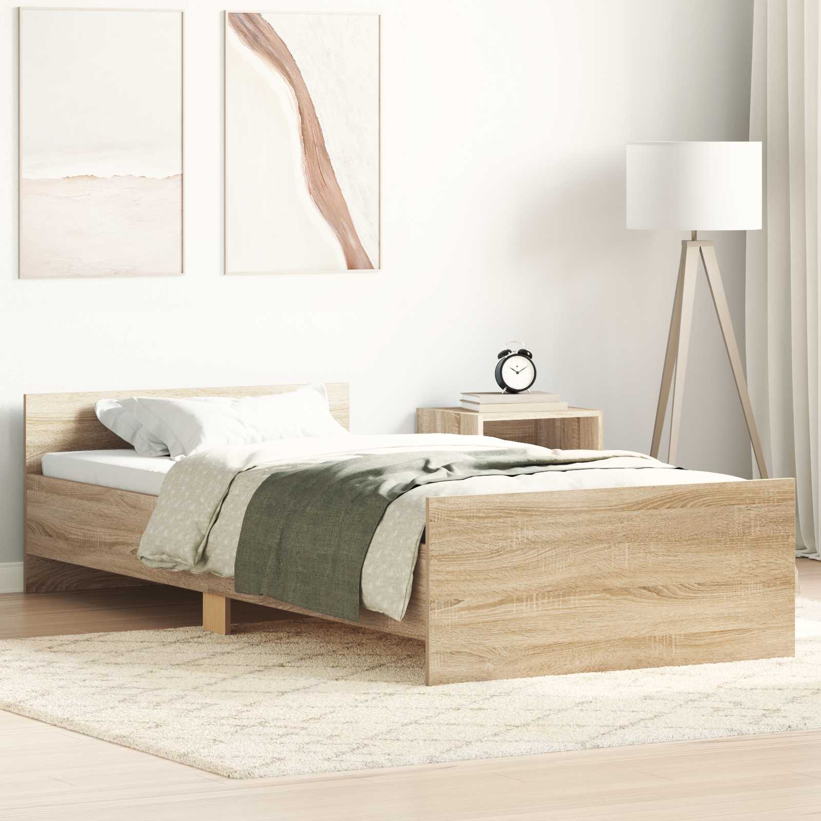 Κρεβάτι με Κεφαλάρι Sonoma Δρυς 80 x 200 cm Επεξεργασμένο Ξύλο - Pakobazaar
