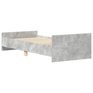 Κρεβάτι με Κεφαλάρι Γκρι Σκυροδέματος 80 x 200 cm - Pakobazaar