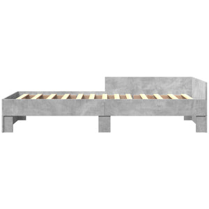 Κρεβάτι με Κεφαλάρι Γκρι Σκυροδέματος 80 x 200 cm - Pakobazaar