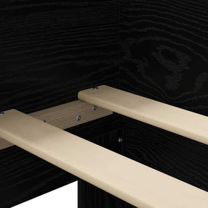 Κρεβάτι με Κεφαλάρι Μαύρη Δρυς 80 x 200 cm Επεξεργασμένο Ξύλο - Pakobazaar