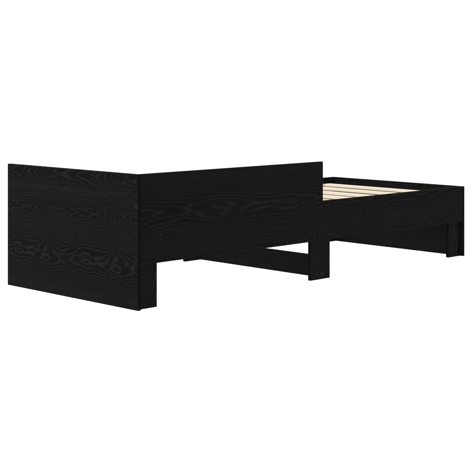 Κρεβάτι με Κεφαλάρι Μαύρη Δρυς 80 x 200 cm Επεξεργασμένο Ξύλο - Pakobazaar