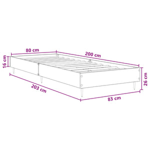 Σκελετός Κρεβατιού Γκρι Σκυροδέματος 80 x 200 cm - Pakobazaar