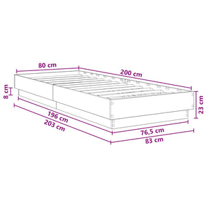Κρεβάτι δαπέδου Sonoma Δρυς 80 x 200 cm Επεξεργασμένο Ξύλο - Pakobazaar