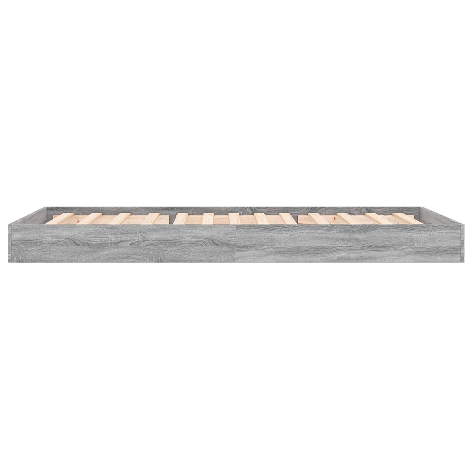 Κρεβάτι δαπέδου Γκρι Sonoma 80 x 200 cm Επεξεργασμένο Ξύλο - Pakobazaar