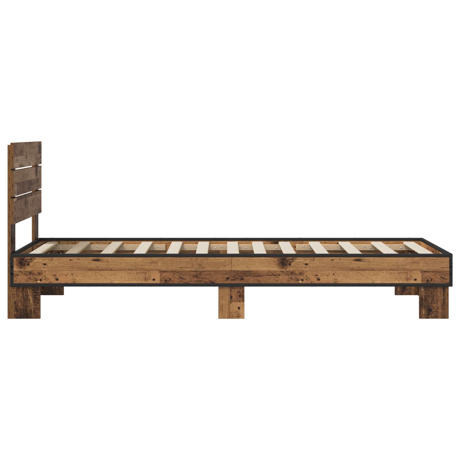Κρεβάτι με Κεφαλάρι Παλαιωμένο ξύλο 80 x 200 cm - Pakobazaar