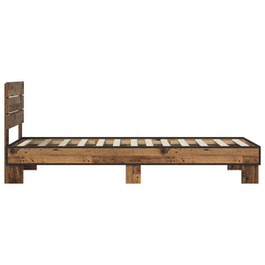 Κρεβάτι με Κεφαλάρι Παλαιωμένο ξύλο 80 x 200 cm - Pakobazaar