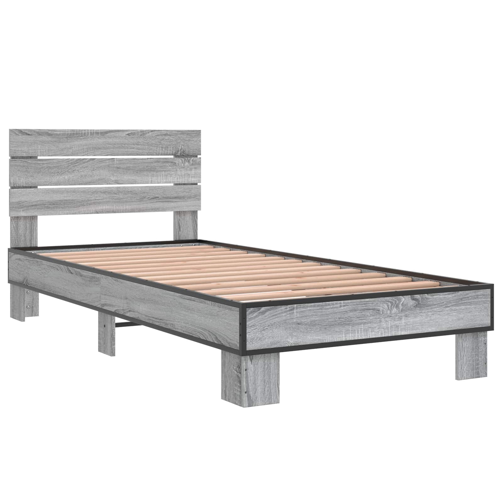 Κρεβάτι με Κεφαλάρι Γκρι Sonoma 80 x 200 cm Επεξεργασμένο Ξύλο - Pakobazaar