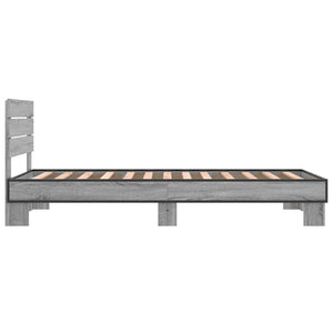 Κρεβάτι με Κεφαλάρι Γκρι Sonoma 80 x 200 cm Επεξεργασμένο Ξύλο - Pakobazaar