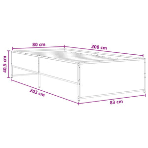 Σκελετός Κρεβατιού Παλαιωμένο ξύλο 80 x 200 cm - Pakobazaar