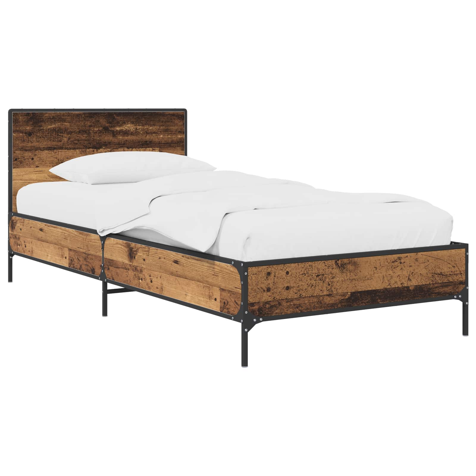 Κρεβάτι με Κεφαλάρι Παλαιωμένο ξύλο 80 x 200 cm - Pakobazaar