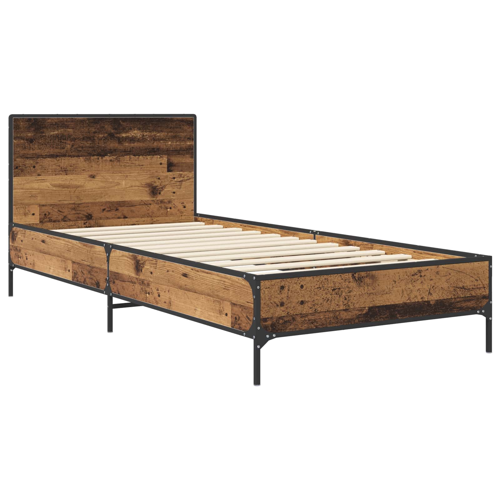 Κρεβάτι με Κεφαλάρι Παλαιωμένο ξύλο 80 x 200 cm - Pakobazaar