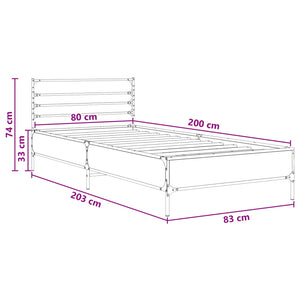 Σκελετός Κρεβατιού Παλαιωμένο ξύλο 80 x 200 cm - Pakobazaar