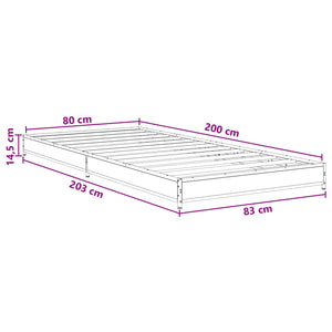 Σκελετός Κρεβατιού Sonoma Δρυς 80 x 200 cm Επεξεργασμένο Ξύλο - Pakobazaar