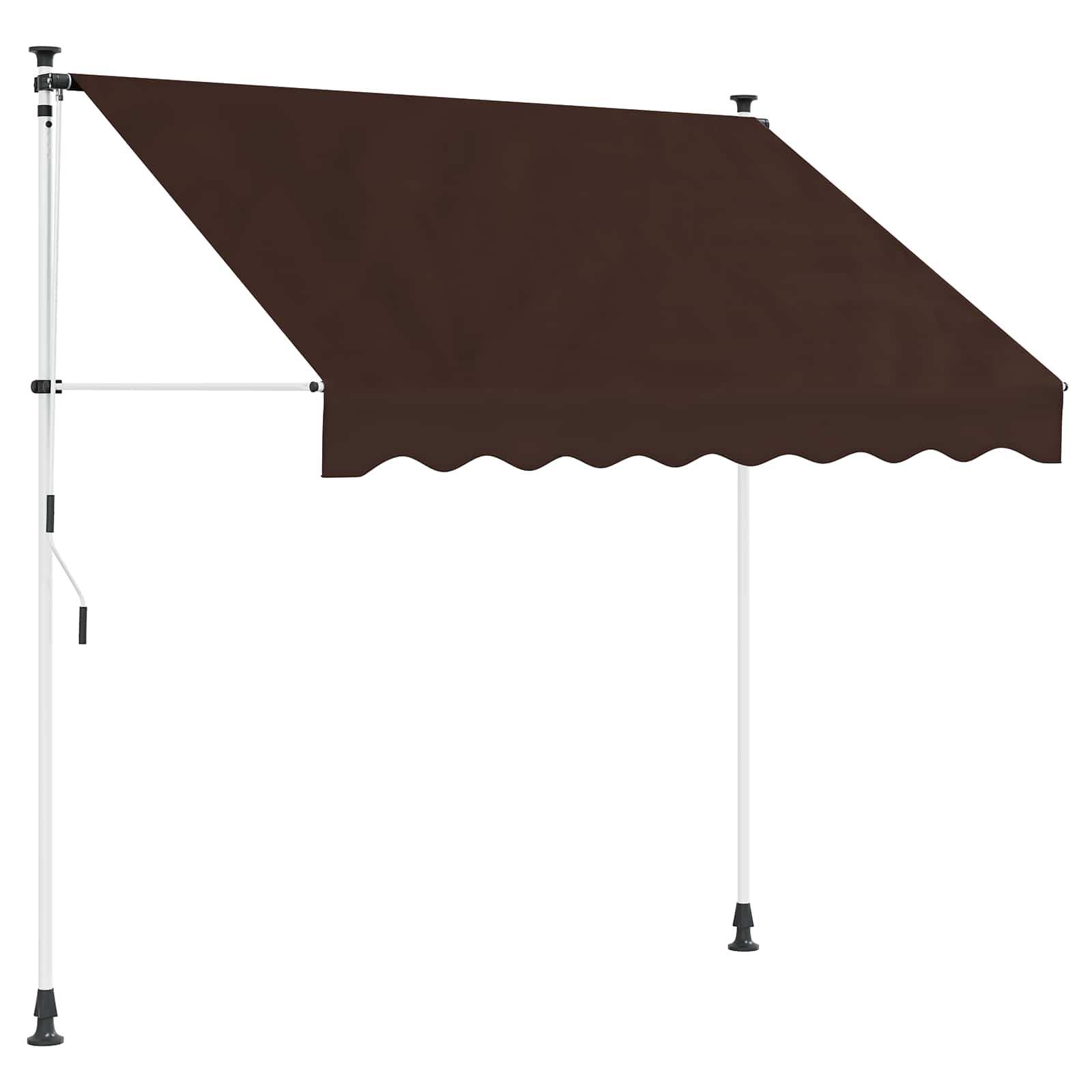 Χειροκίνητη Ανακλινόμενη Σκίαση Καφέ 350 cm - Pakobazaar