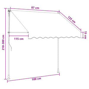 Χειροκίνητη Ανακλινόμενη Σκίαση Taupe 100 cm - Pakobazaar