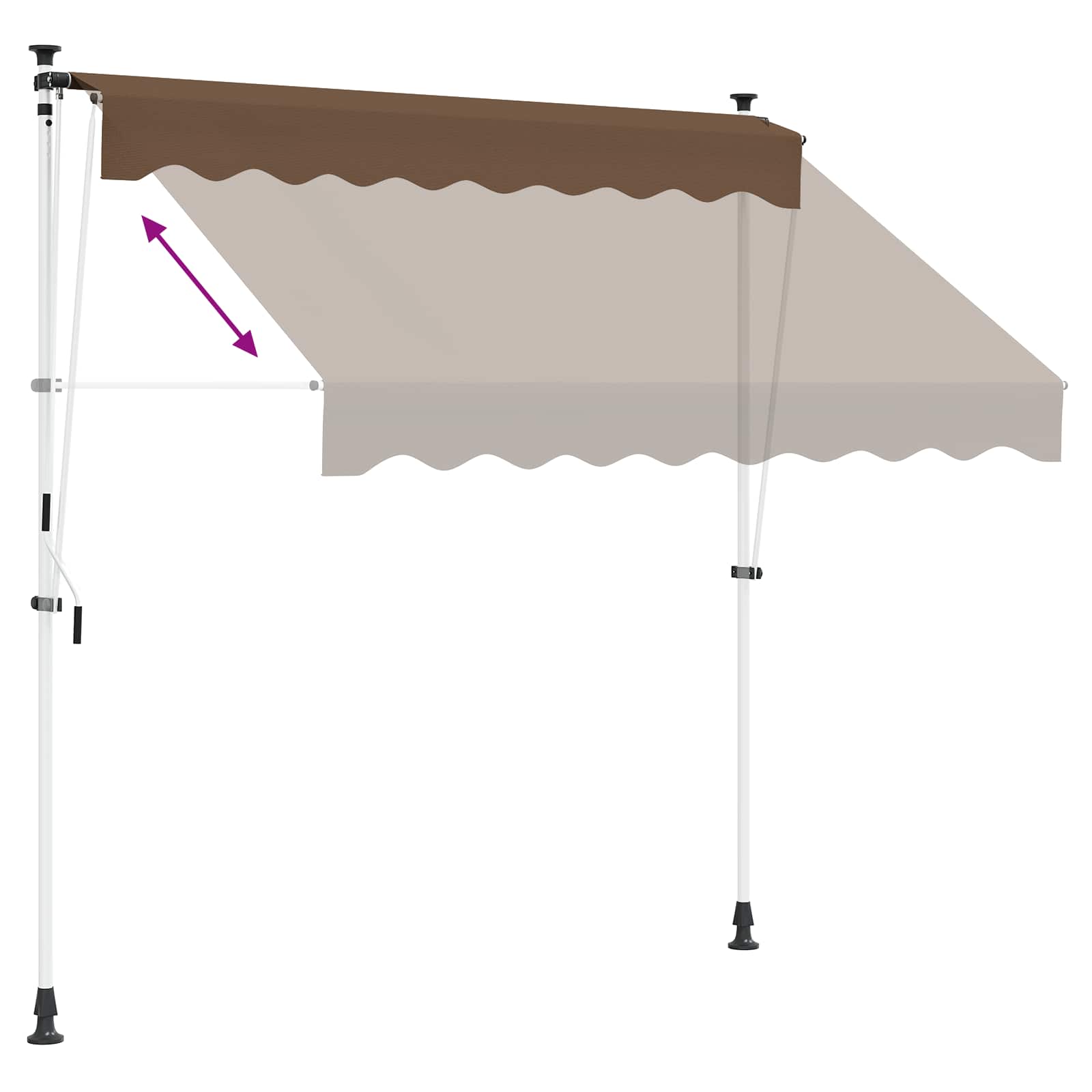 Χειροκίνητη Ανακλινόμενη Σκίαση Taupe 400 cm - Pakobazaar