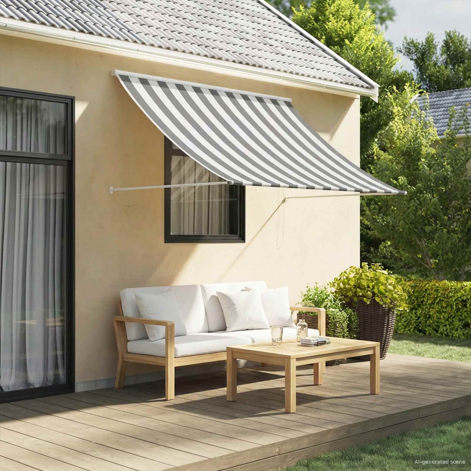 Αντιανεμικό Γκρι και Λευκό 200 x 150 cm - Pakobazaar