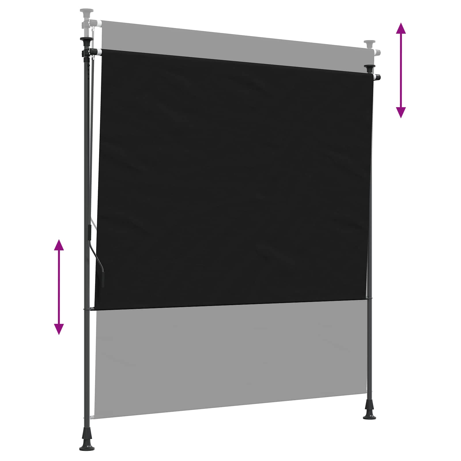Εξωτερικό ρολό Μαύρο 150 x 270 cm - Pakobazaar