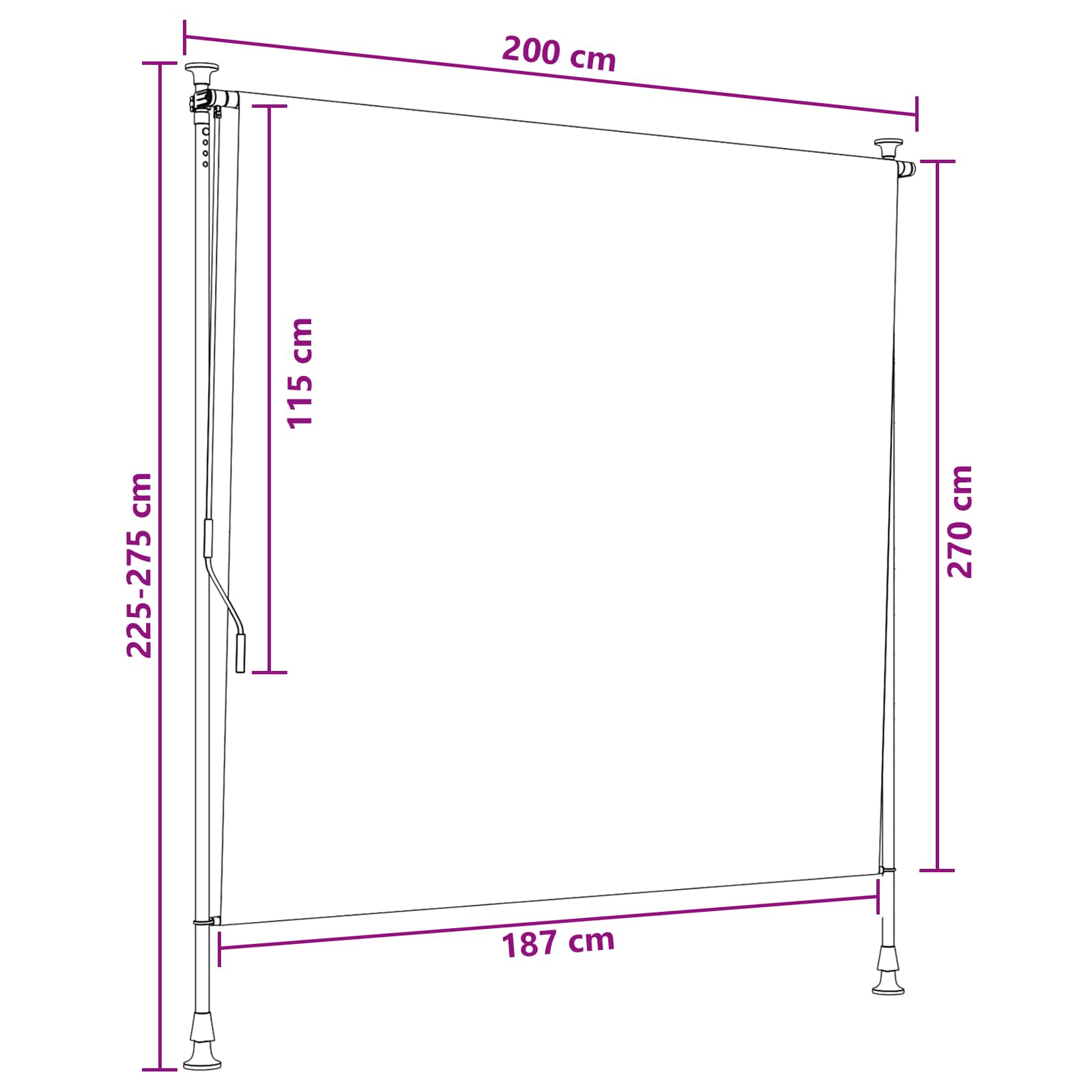 Εξωτερικό ρολό Πολύχρωμο 200 x 270 cm - Pakobazaar