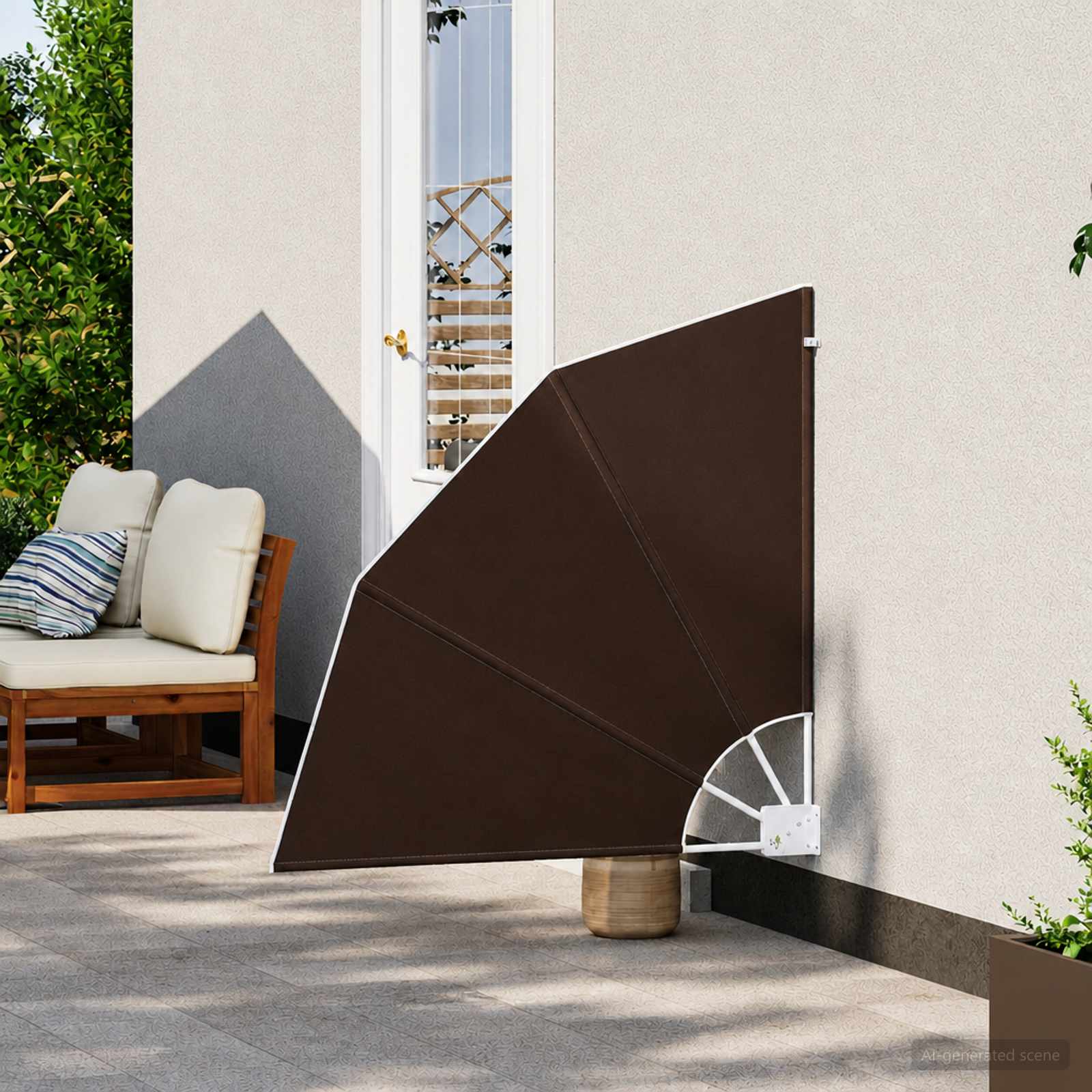 Αδιάφανο σκίαστρο μπαλκονιού 160 x 160 cm Πολυεστέρας Καφέ - Pakobazaar