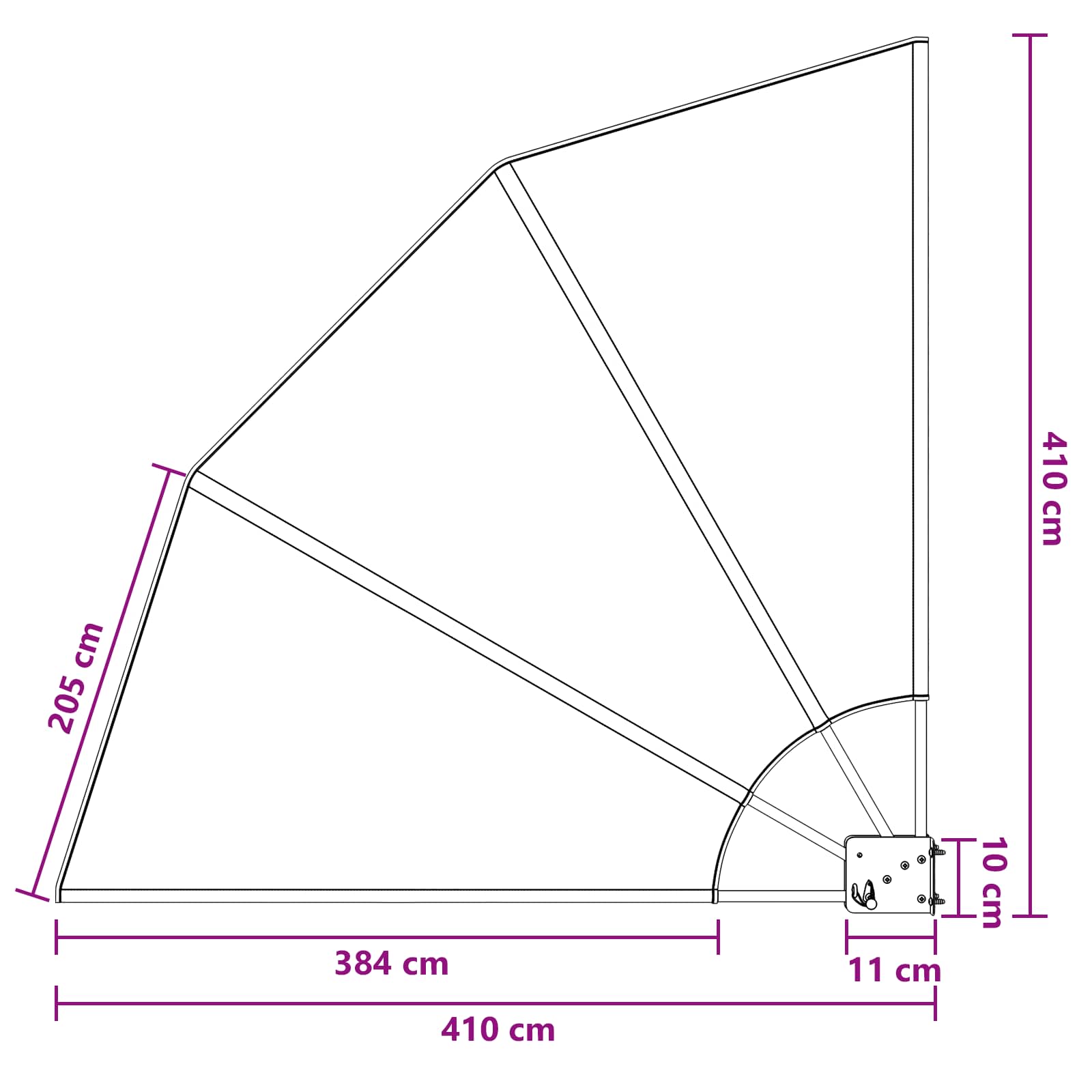 Αδιάφανο σκίαστρο μπαλκονιού 140 x 140 cm Πολυεστέρας Καφέ - Pakobazaar
