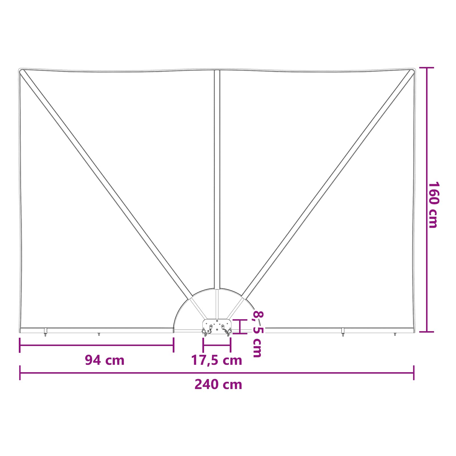 Αδιάφανο σκίαστρο μπαλκονιού 160 x 240 cm Πολυεστέρας - Pakobazaar