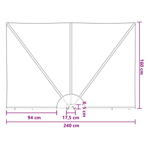 Αδιάφανο σκίαστρο μπαλκονιού 160 x 240 cm Πολυεστέρας - Pakobazaar