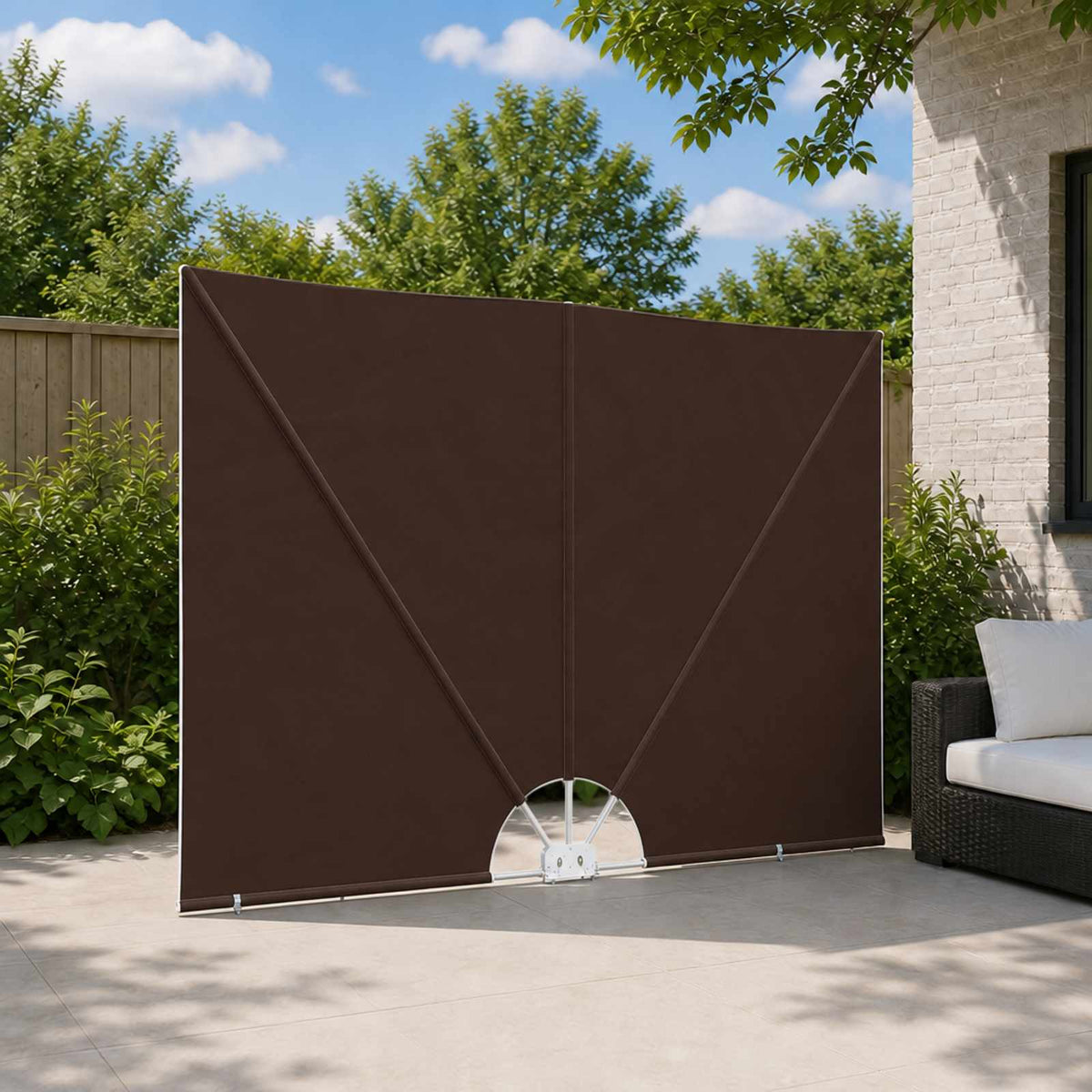 Balcony Privacy Screen Ορθογώνιος 150 x 300 cm Πολυεστέρας Καφέ - Pakobazaar