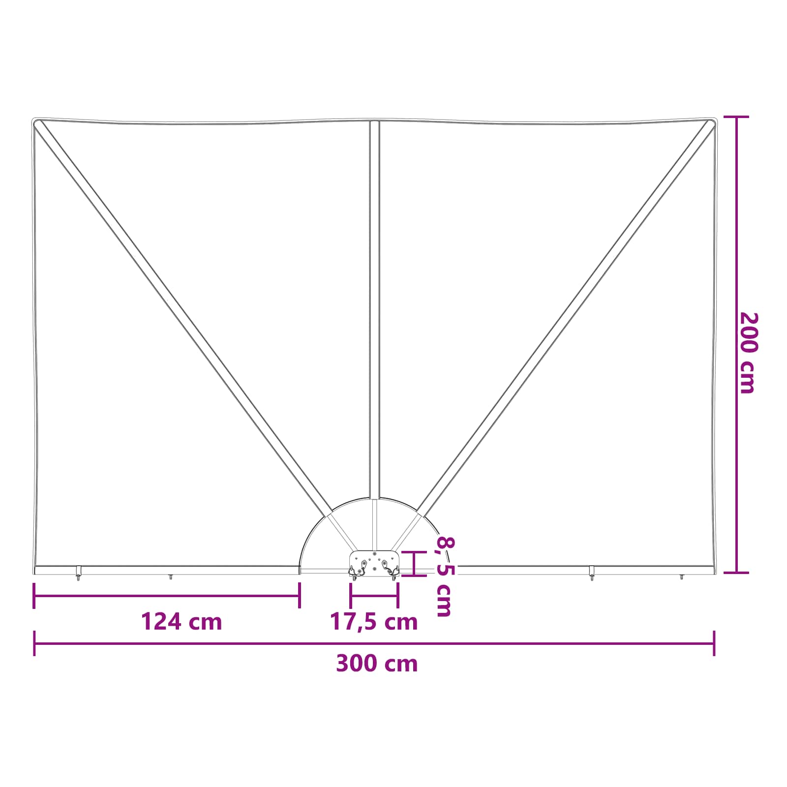 Αδιάφανο σκίαστρο μπαλκονιού 200 x 300 cm Πολυεστέρας - Pakobazaar