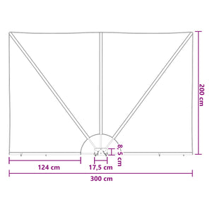 Αδιάφανο σκίαστρο μπαλκονιού 200 x 300 cm Πολυεστέρας - Pakobazaar