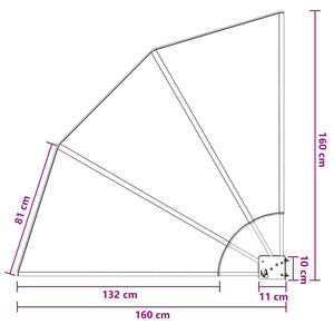 Αδιάφανο σκίαστρο μπαλκονιού 160 x 160 cm Πολυεστέρας - Pakobazaar