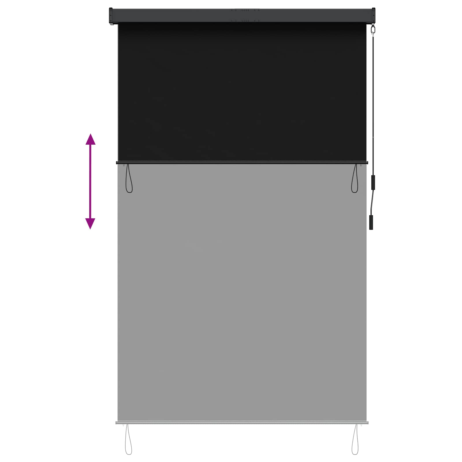 Ρόλερ Μαύρο 100 x 250 cm Ύφασμα και Αλουμίνιο - Pakobazaar