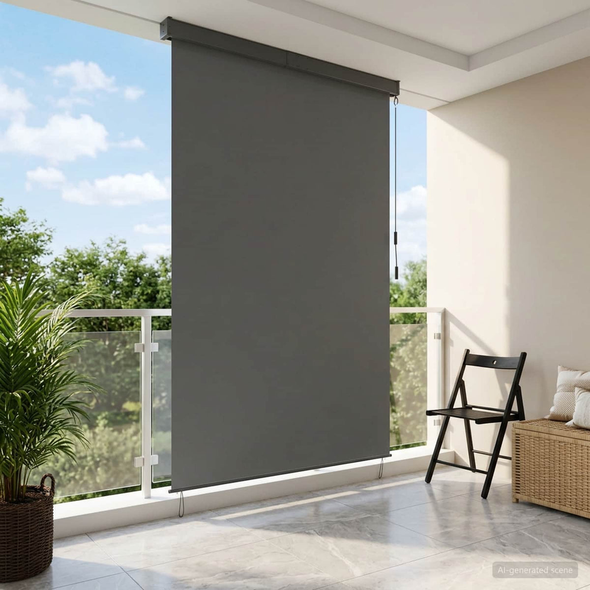 Ρόλερ Ανοιχτό γκρι 120 x 250 cm Ύφασμα και Αλουμίνιο - Pakobazaar