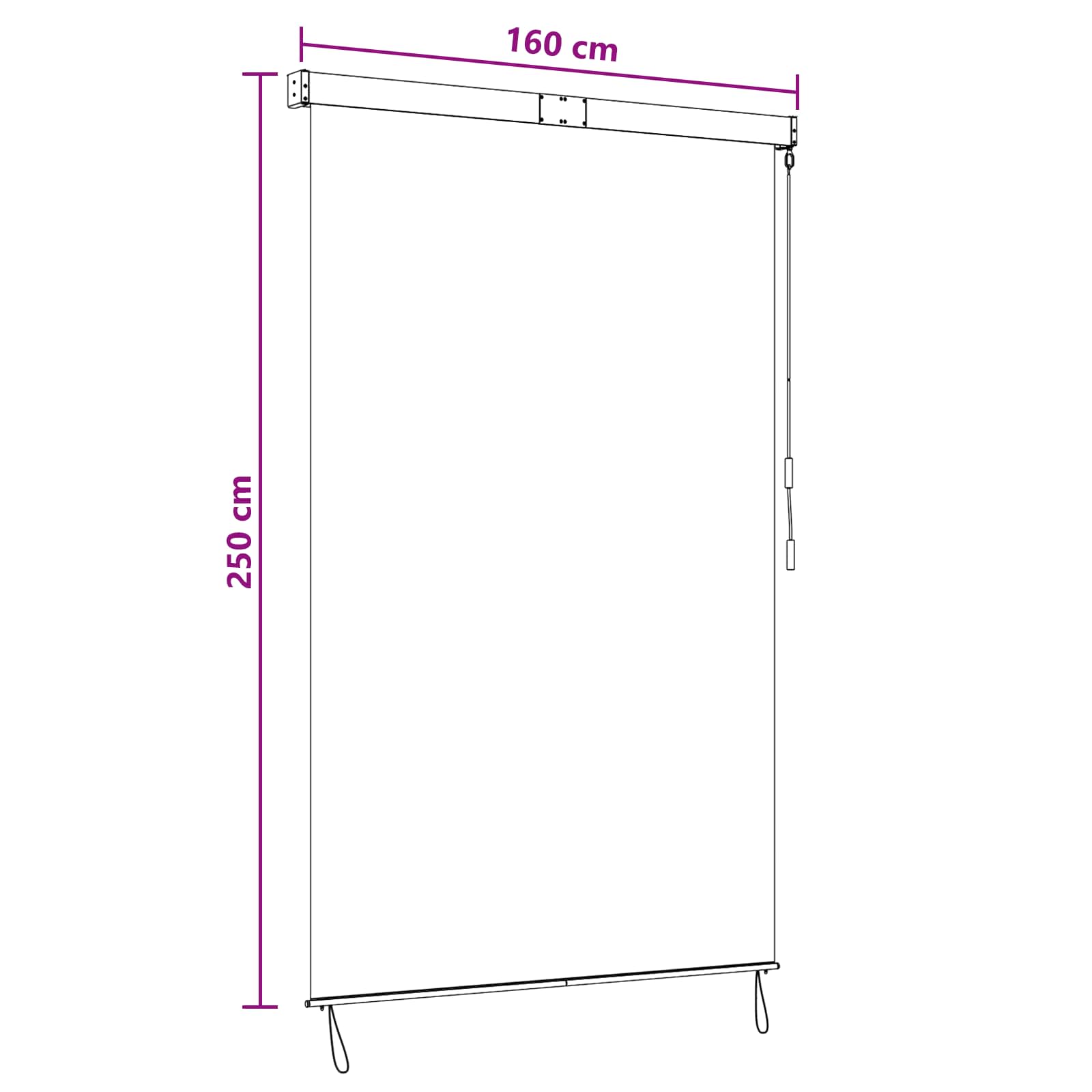 Ρόλερ Πολύχρωμο 160 x 250 cm Ύφασμα και Αλουμίνιο - Pakobazaar