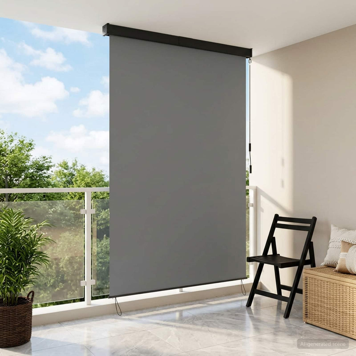 Ρόλερ Ανοιχτό γκρι 180 x 250 cm Ύφασμα και Αλουμίνιο - Pakobazaar