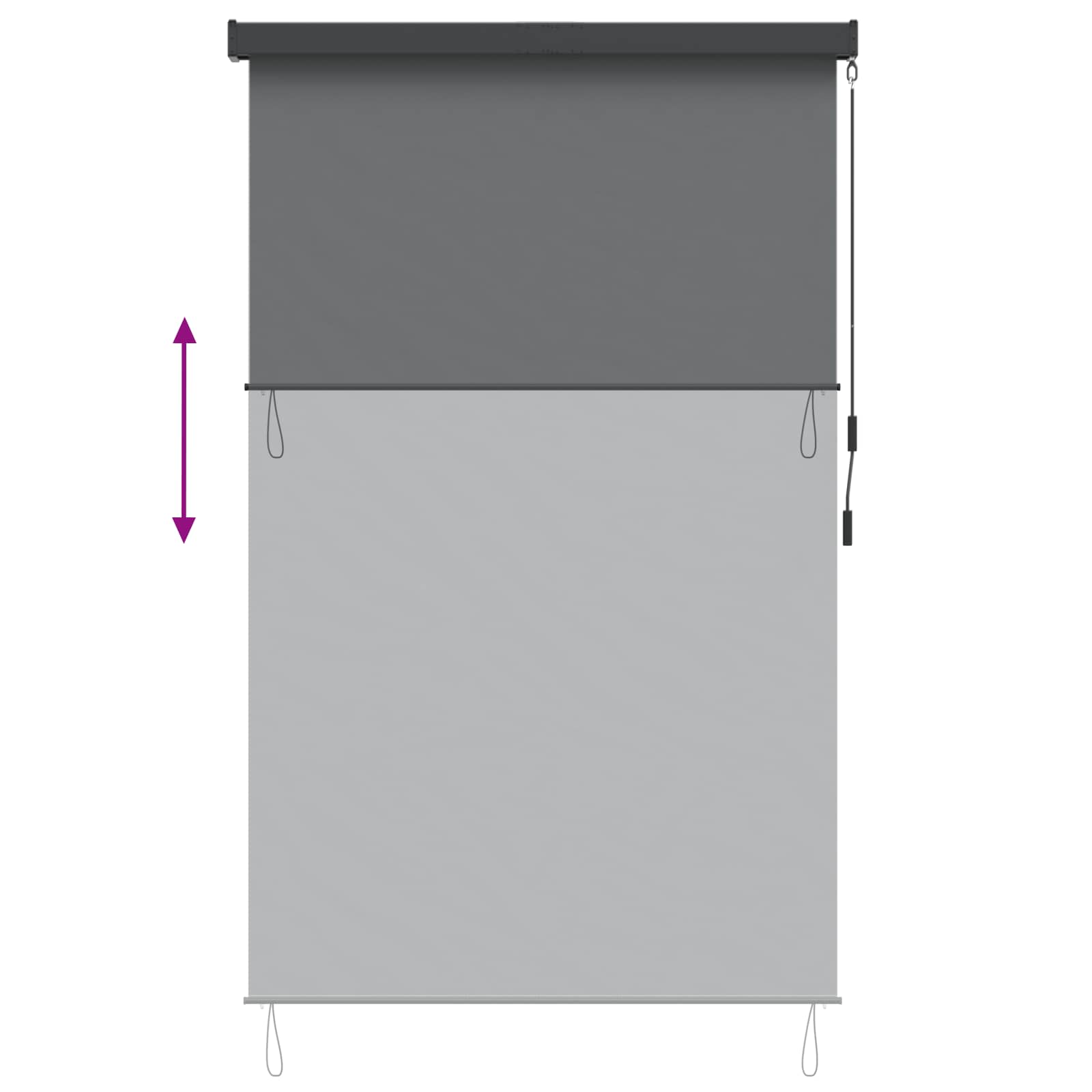 Ρόλερ Ανοιχτό γκρι 180 x 250 cm Ύφασμα και Αλουμίνιο - Pakobazaar