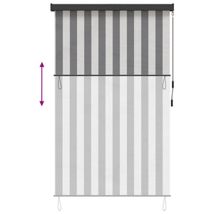 Ρόλερ Γκρι και Λευκό 180 x 250 cm Ύφασμα και Αλουμίνιο - Pakobazaar